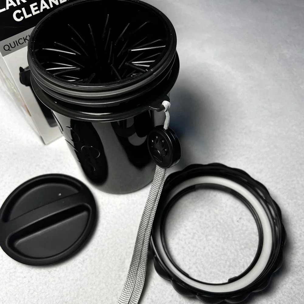 Sunny Bugg Co Dog Paw Cleaner Cup Large Black Soft Bristles Portable BPA Free